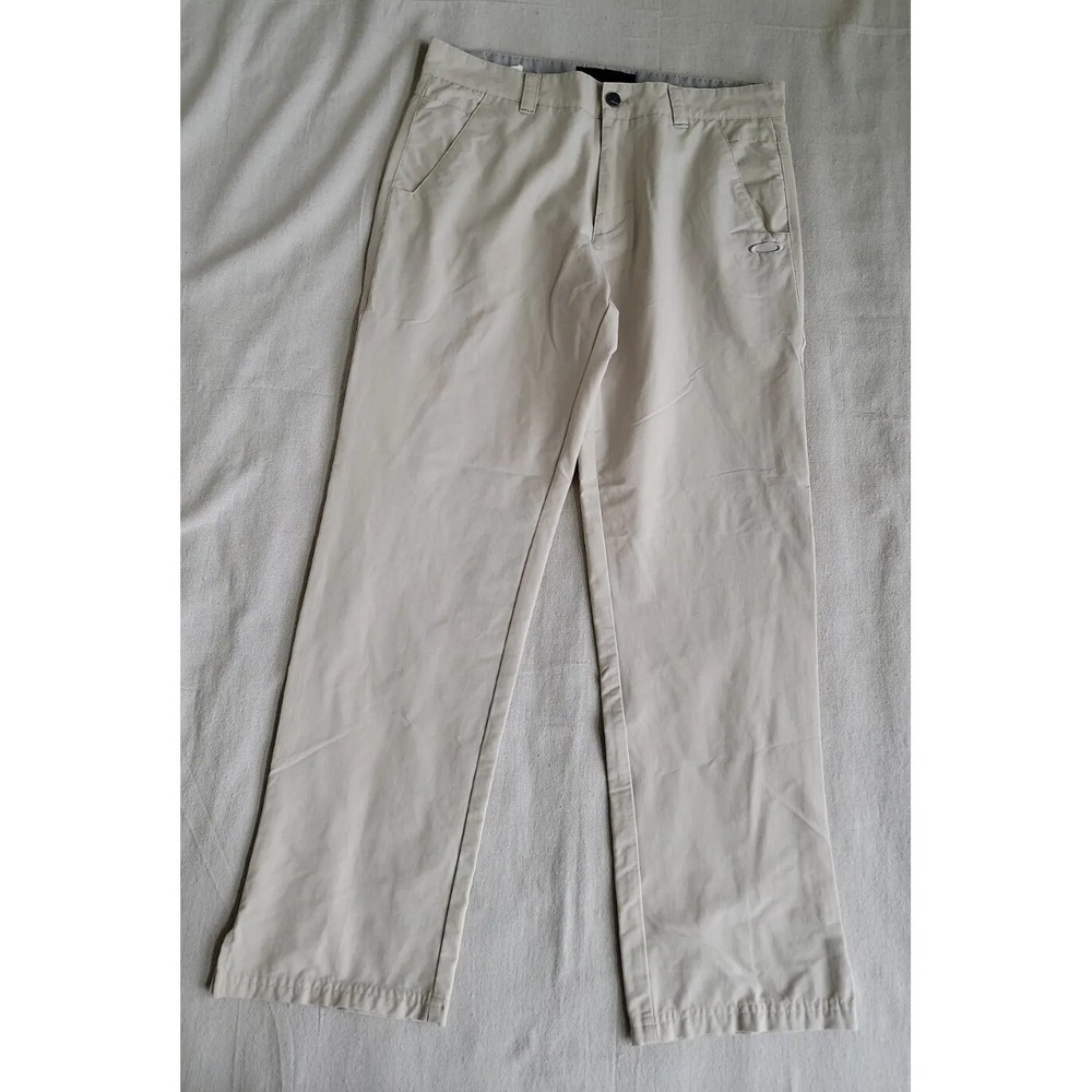 Oakley Pants Mens 35x31.5 Beige Khaki Golf Casual Stretch Lightweight Logo Tan